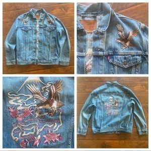 levi’s xl japan denim trucker jacket button jean